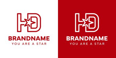 Harfler HD Star Monogram Logosu, başarı, özgürlük ve primi temsil ediyor