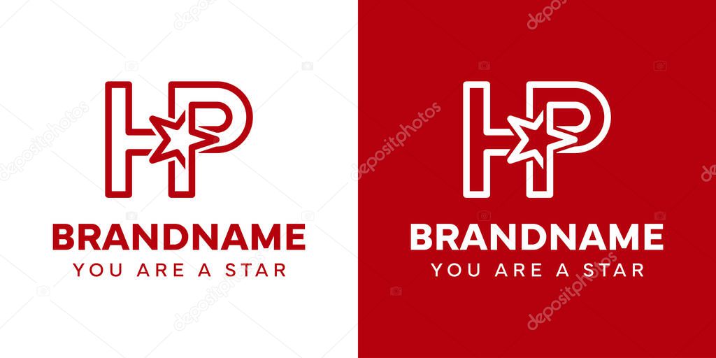 Letters HP Star Monogram Logo, representing success, freedom and premium