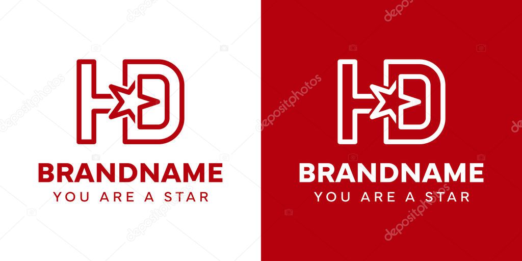 Letters HD Star Monogram Logo, representing success, freedom and premium