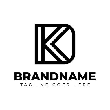 Harfler DK Monogram Logosu, DK veya KD baş harfleri olan her iş için uygundur