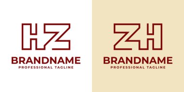 Harfler HZ ZH Monogram Logosu, her iş için uygundur