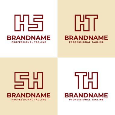 Harfler HS HT TH Monogram Logosu, her iş için uygundur