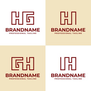 Harfler HG GH HI IH Monogram Logosu, her iş için uygun