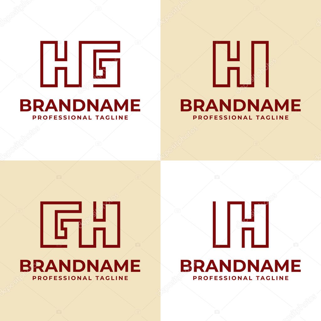 Letters HG GH HI IH Monogram Logo, suitable for any business