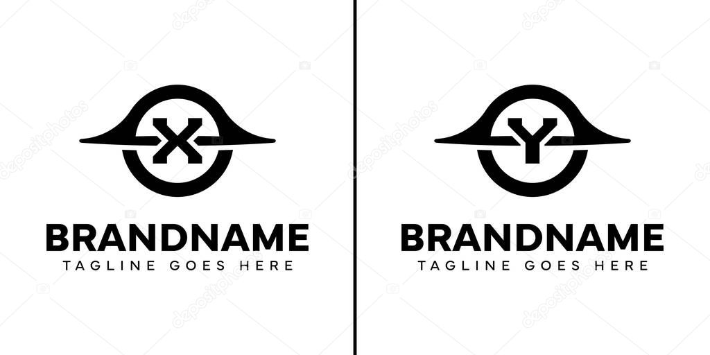 Letter X and Y Black Hole Logo, symbolizing mystery, depth, and powerful energy