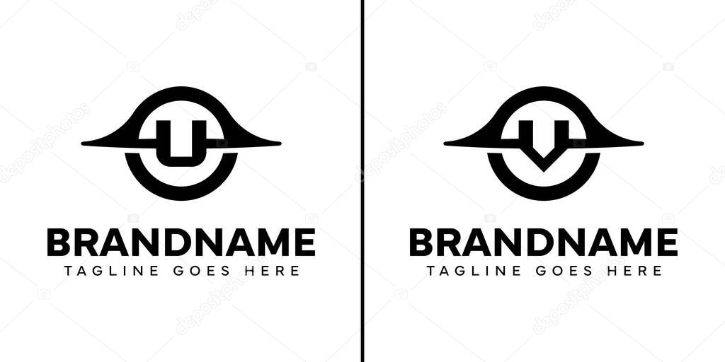 Letter U and V Black Hole Logo, symbolizing mystery, depth, and powerful energy