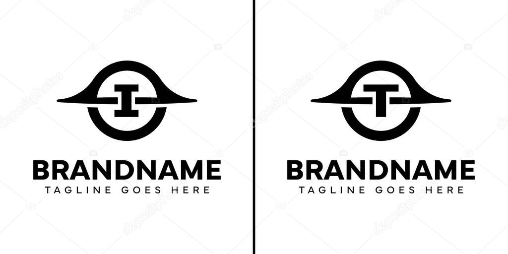 Letter I and T Black Hole Logo, symbolizing mystery, depth, and powerful energy