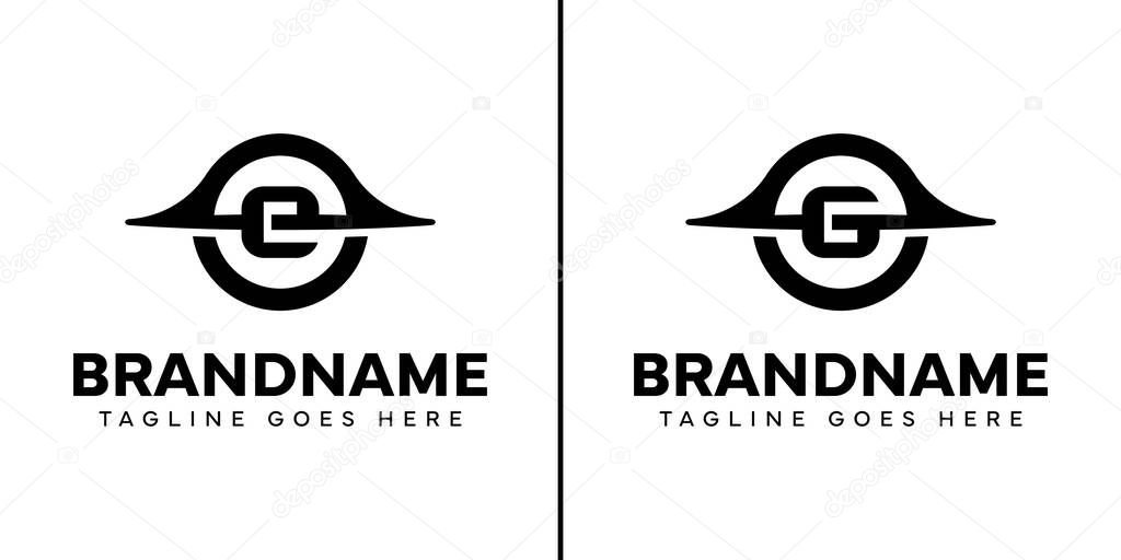 Letter E and G Black Hole Logo, symbolizing mystery, depth, and powerful energy