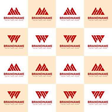 Harfler WAK MAN WAN AK A Logo Set, herhangi bir iş için uygun