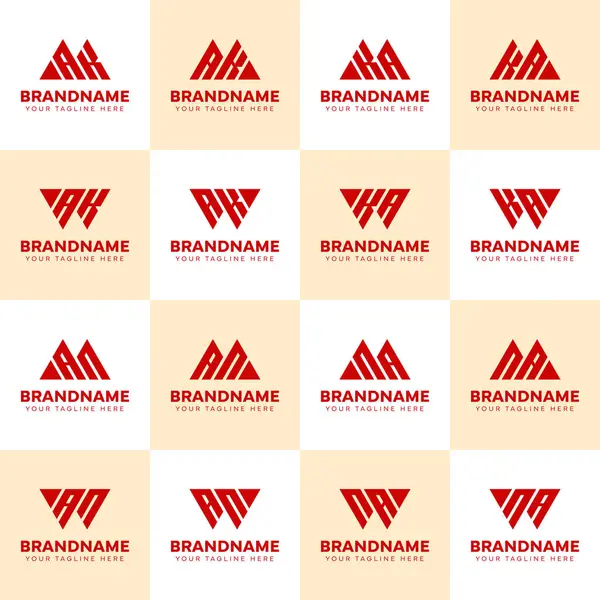 Harfler WAK MAN WAN AK A Logo Set, herhangi bir iş için uygun
