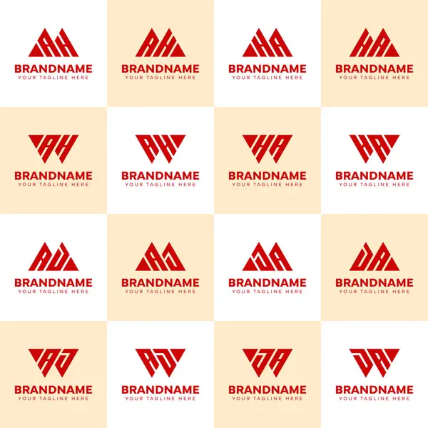 MAH WAH MAJ MAJ WAD AH AJ AD Logo Seti, her iş için uygundur