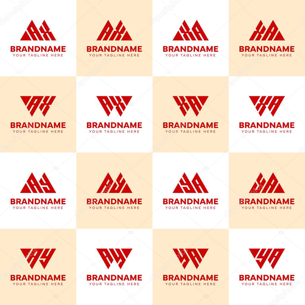 Letters MAX WAX MAY WAY AX AY Logo Set, suitable for any business