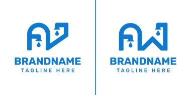 AV ve AW Pipo Tesisat Logosu, tesisat, akış ve güvenilirliği sembolize ediyor.