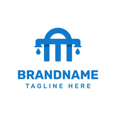 AT Harfleri Boru Teslimatı Logosu, tesisat, akış ve güvenilirliği simgeliyor