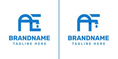 AE ve AF Pipo Tesisat Logosu. Tesisat, akış ve güvenilirliği simgeliyor.