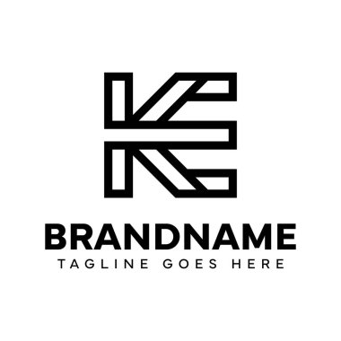 KE ve EK harflerinin baş harfleri olan herhangi bir iş için uygun olan KE Monogram Logosu