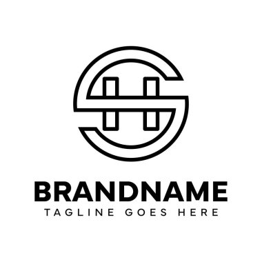 SH Monogram Logosu Harfleri, HS veya SH harfleriyle başlayan her iş için uygundur