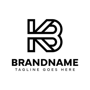KB Monogram Logosu Harfleri, KB veya BK baş harfleri olan her iş için uygundur