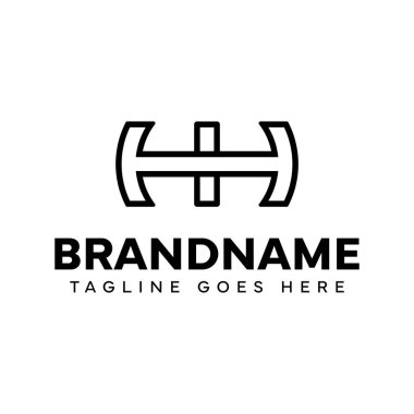 Harfler HI Monogram Logosu, IH veya HI harfleriyle başlayan her iş için uygundur.