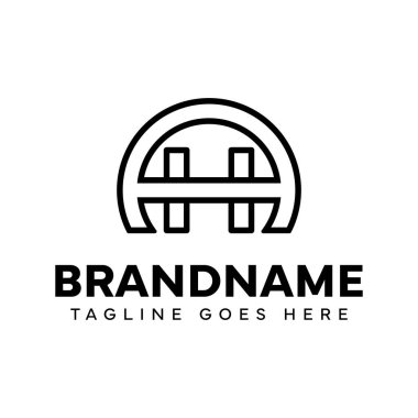 AH harfleri monogram logosu, HA ya da AH harfleriyle başlayan her iş için uygundur.