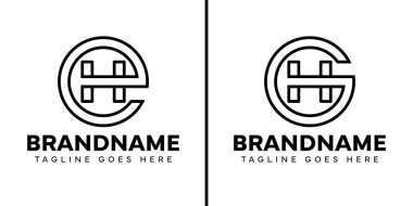 EH ya da GH Monogram Logosu harfleri, HE EH GH baş harfleriyle başlayan her iş için uygundur.