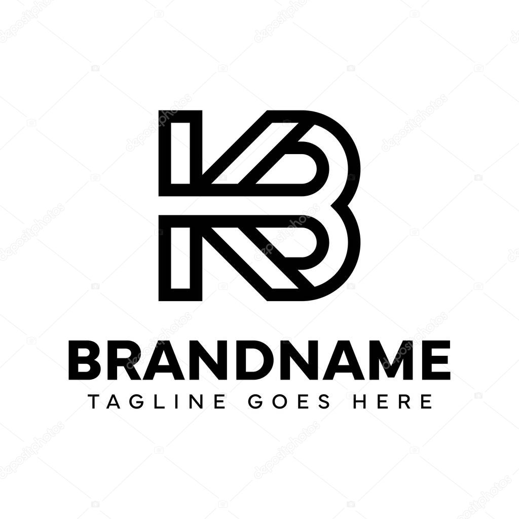 Letters KB Monogram Logo, suitable for any business with KB or BK initials