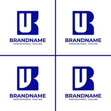 Harfler KU VU KV VV Monogram Logosu, KU UK VU UV KV VV baş harfleri olan her marka için uygundur