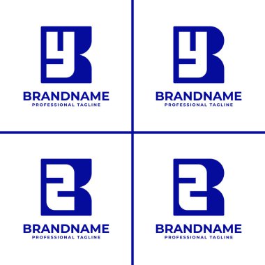 KY ZY KZ ZZ Monogram Logosu harfleri, KY YK ZY ZZ ZZ baş harfleri olan her marka için uygundur