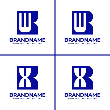 Harfler KW XW KX XX Monogram Logosu, herhangi bir marka için uygun KW XW XW WX KX XK XW baş harfleri