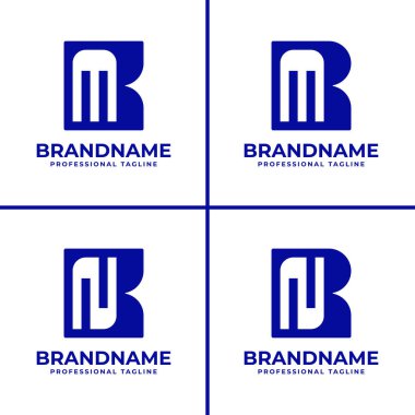 KM RM KN RN Monogram Logosu Harfleri, KM MK RM MR KN RN baş harfleri ile her marka için uygundur