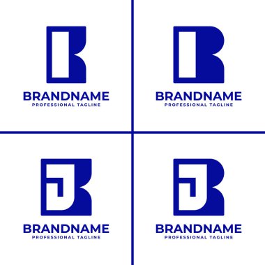 Harfler KI RI KJ RJ Monogram Logosu, KI IK RI IR KJ JJ RJ JR baş harfleri olan her marka için uygundur