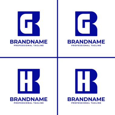 Harfler KG RG KH RH Monogram Logosu, KG RG RG GR KH HK RH baş harfleri ile her marka için uygundur