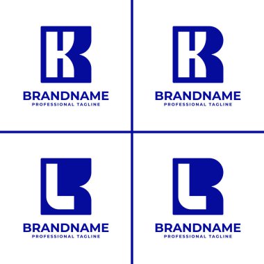 KK RK KL RL Monogram Logosu harfleri, KK RK KL RL RL baş harfli herhangi bir marka için uygundur