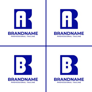 Harfler KA RA KB RB Monogram Logosu, KA AK RA AR AR AR KB RB baş harfleri olan her marka için uygundur