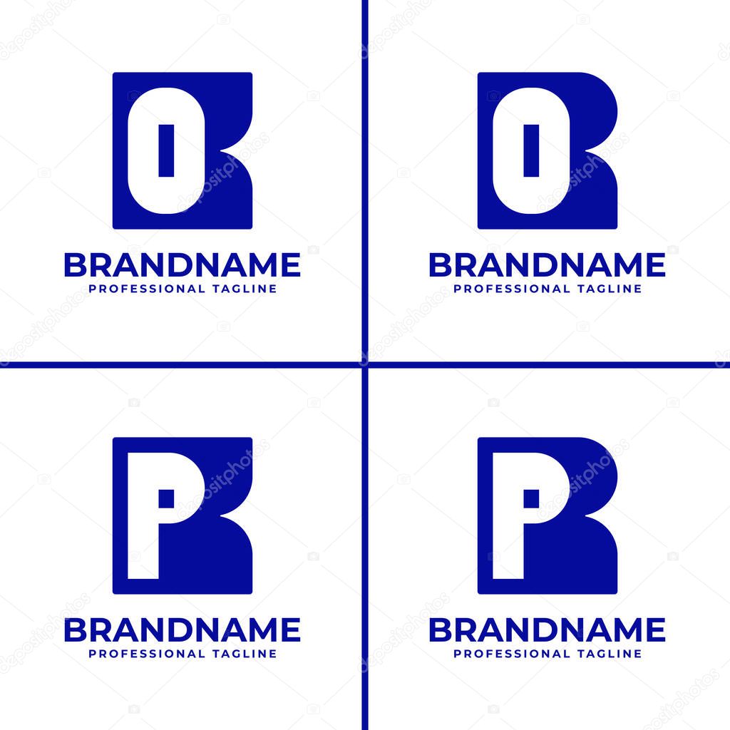 Letters KO RO KP RP Monogram Logo, suitable for any brand with KO OK RO OR KP PK RP PR initials