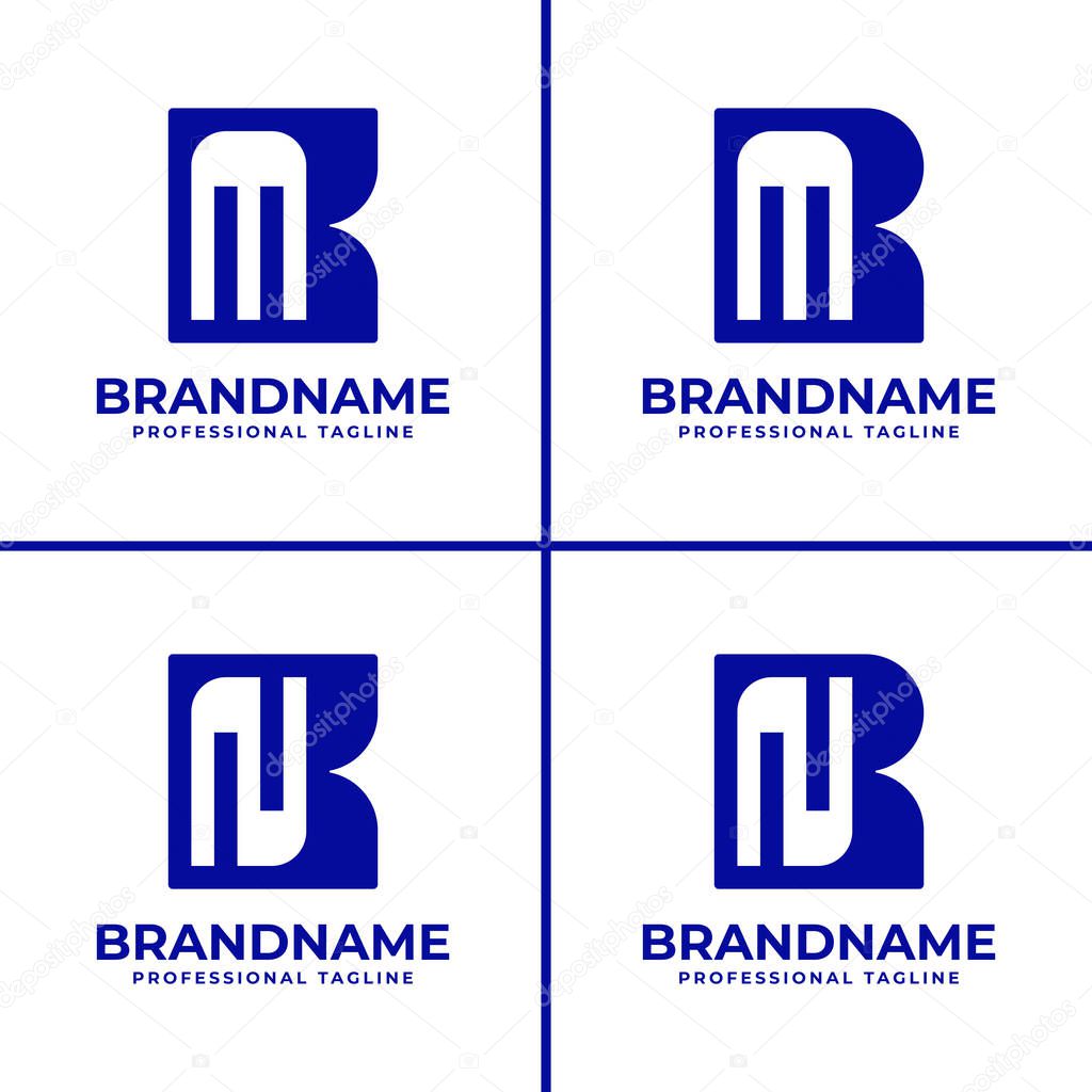 Letters KM RM KN RN Monogram Logo, suitable for any brand with KM MK RM MR KN NK RN NR initials