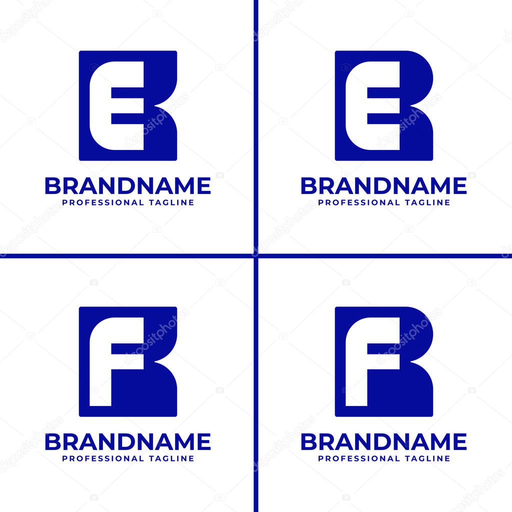 Letters KE RE KF RF Monogram Logo, suitable for any brand with KE EK RE ER KF FK RF FR initials