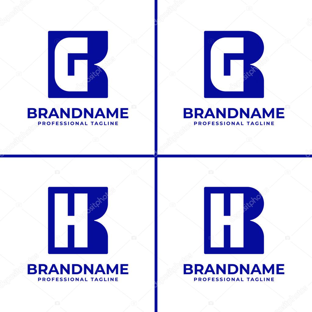 Letters KG RG KH RH Monogram Logo, suitable for any brand with KG GK RG GR KH HK RH HR initials
