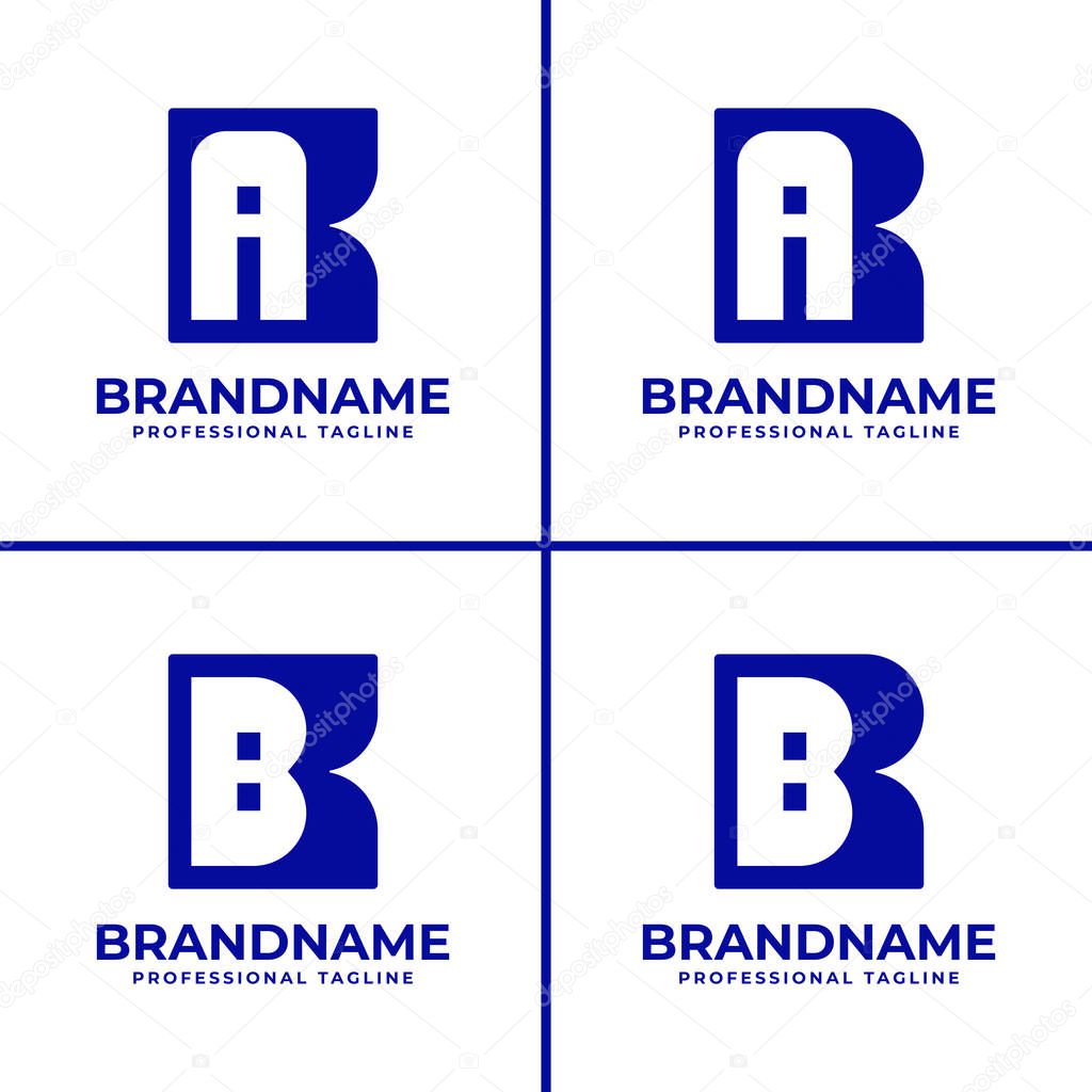 Letters KA RA KB RB Monogram Logo, suitable for any brand with KA AK RA AR KB BK RB BR initials
