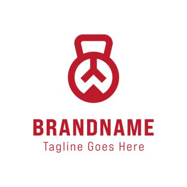 W Kettlebell Spor Salonu Logosu, gücü, zindeliği ve gücü simgeliyor.