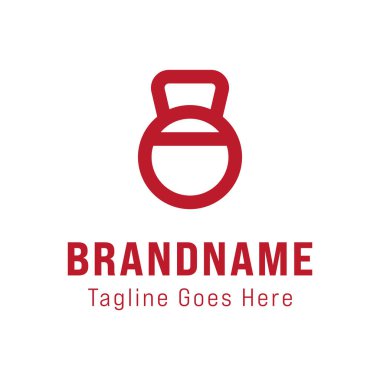 Kettlebell Spor Salonu Logosu. Gücü, uygunluğu ve gücü simgeliyor.