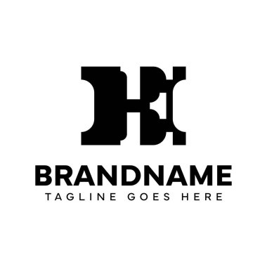 EH Monogram Logosu harfleri, HE veya EH harfli her marka için.