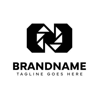 Harf N Kamera Alanı Logosu, odak, görüş ve fotoğraf hassasiyetini simgeliyor