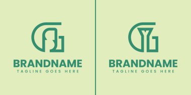 GS Harfleri ve GY Monogram Logo Seti, GS SG GY YG baş harfleri olan her marka için uygundur