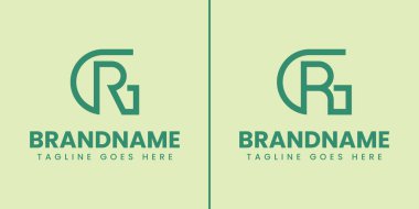 Harfler GR Monogram Logo Set, RG veya GR baş harfleri olan her marka için uygundur