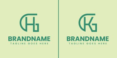 GH ve GK Monogram Logo Set harfleri, GH HG GK baş harfleri olan her marka için uygundur