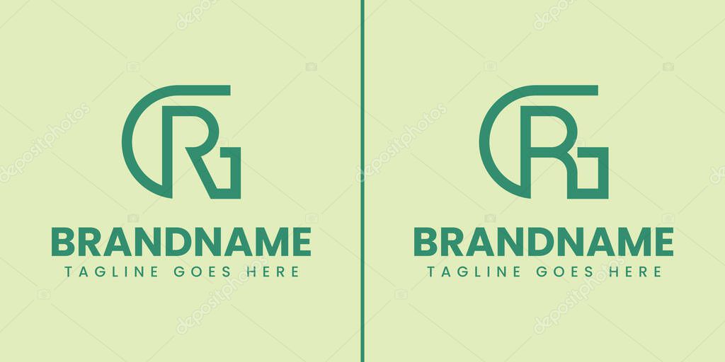 Letters GR Monogram Logo Set, suitable for any brand with RG or GR initials