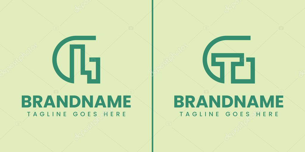Letters GL and GT Monogram Logo Set, suitable for any brand with GL LG GT TG initials