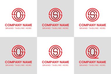 Harfler SSO SOS OSS SSQ SQS QSS Monogram Logosu, herhangi bir iş için uygun