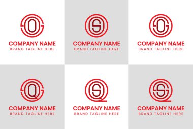 Harfler SOO OSO OSO SQQ QQS QSQ Monogram Logosu, her iş için uygun